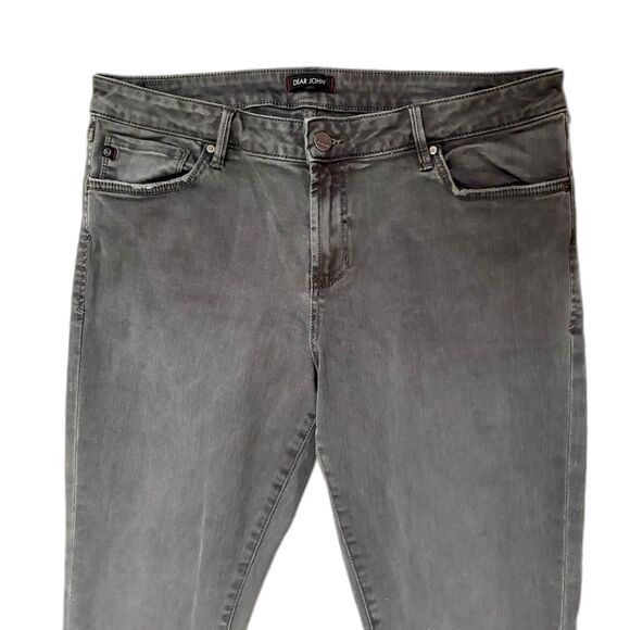 Dear John Joyrich Comfort Skinny Jeans Gray Denim Step Hem Grunge Size 32 Waist - Picture 2 of 8